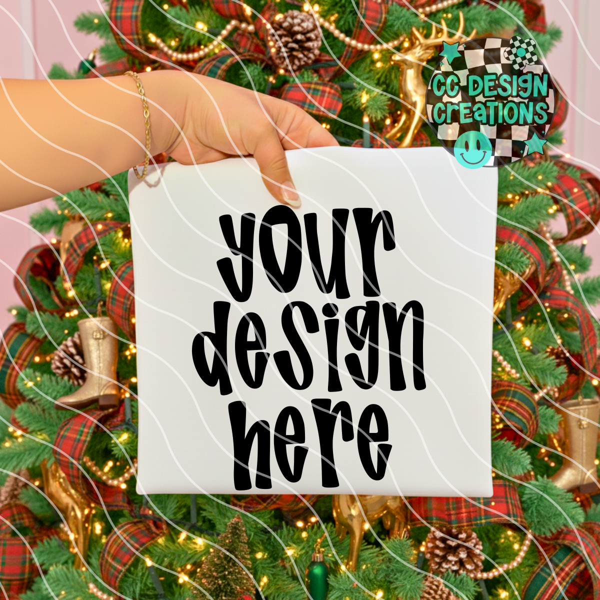 Folded White Tee RL Christmas Mock