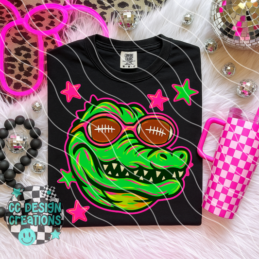 Gator Neon Mascot PNG Digital Download