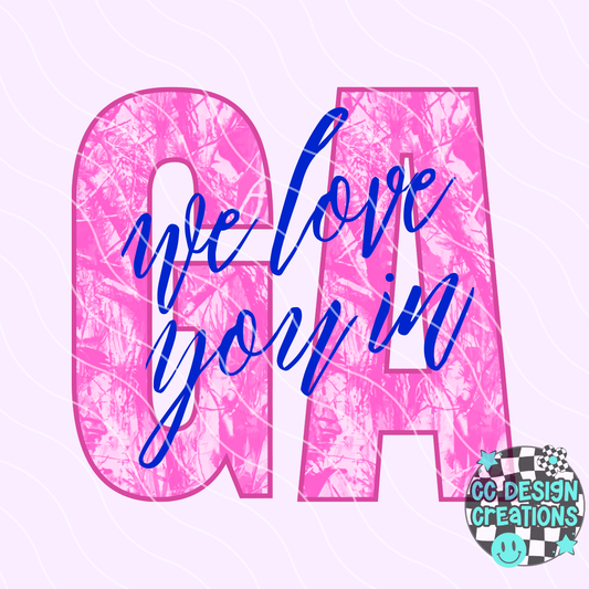 We Love You In Georgia PNG Digital Download