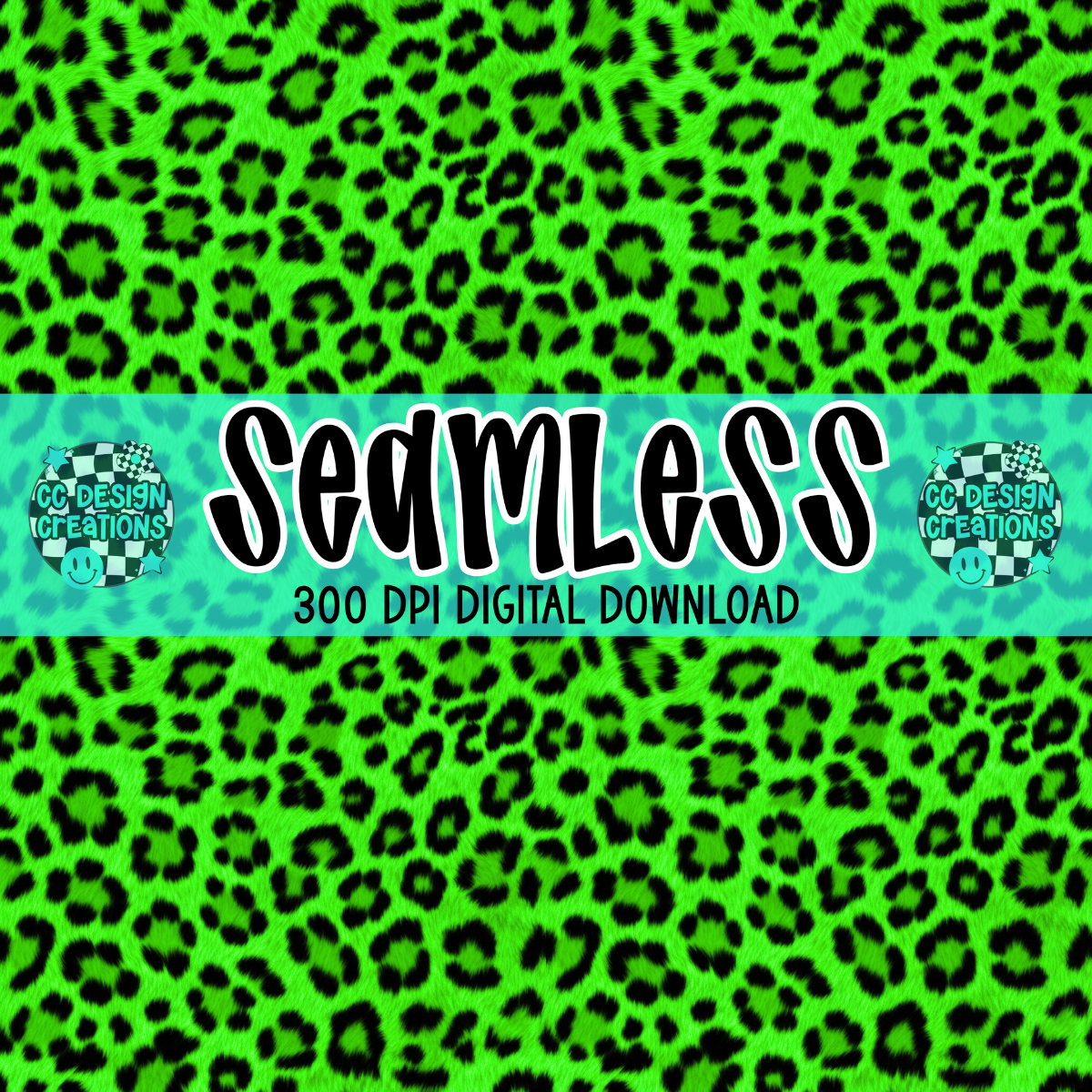 Green Furry Leopard SEAMLESS