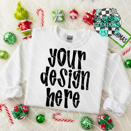 Grinchmas White Flatlay Christmas Mock