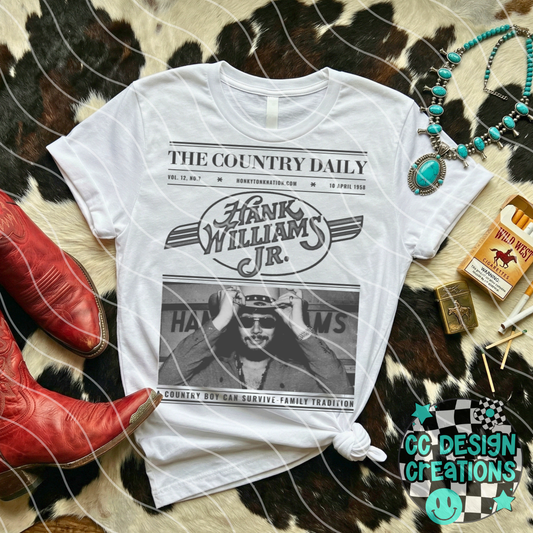 Country Newspaper Hank Will iams J R PNG Digital Download