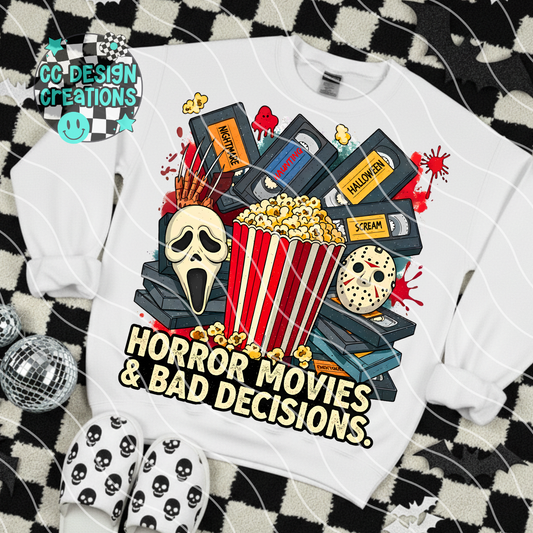 Horror Movies & Bad Decisions PNG Digital Download
