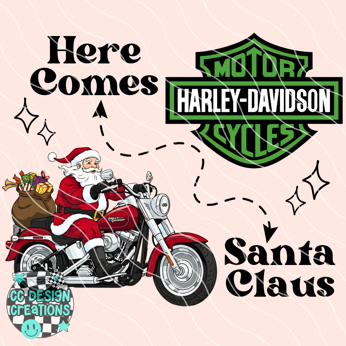 Here Comes Santa Claus PNG Digital Download