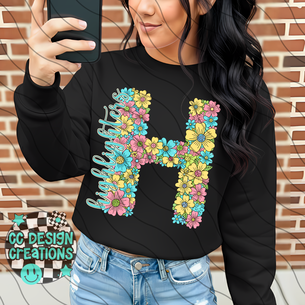 Highlighters Floral Mascot PNG Digital Download
