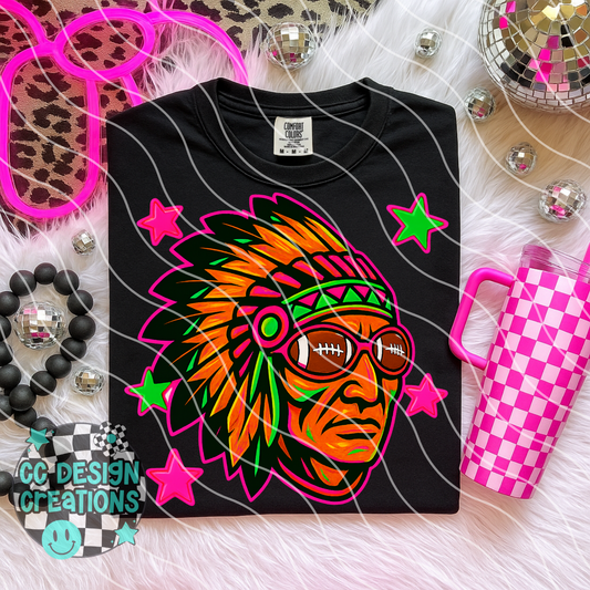 Indian Neon Mascot PNG Digital Download