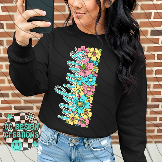 Indians Floral Mascot PNG Digital Download