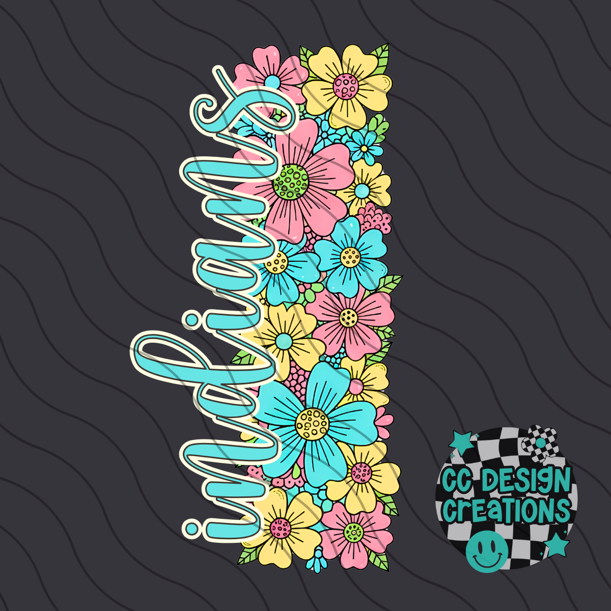 Indians Floral Mascot PNG Digital Download