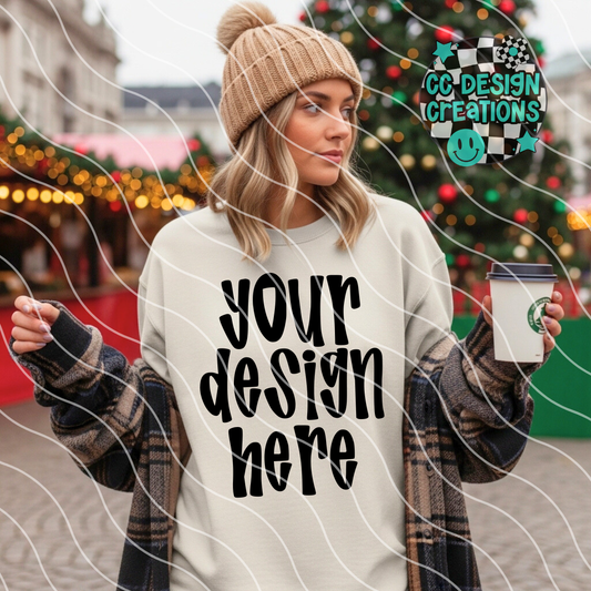 Ivory Sweatshirt Christmas Lifestyle Mock