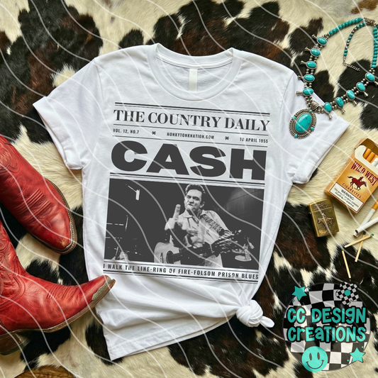 Country Newspaper Johnny Ca sh PNG Digital Download
