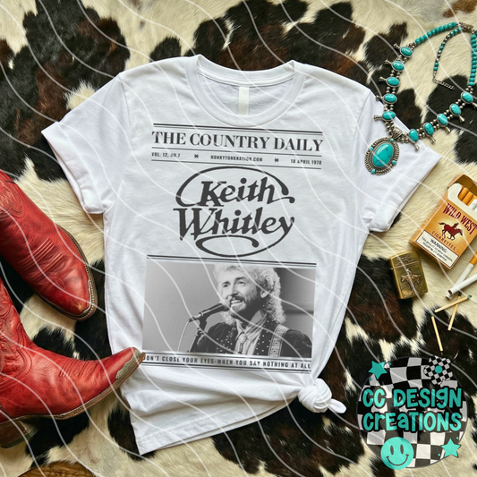 Country Newspaper Keith Whit ley PNG Digital Download