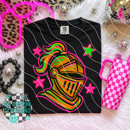 Knight Neon Mascot PNG Digital Download