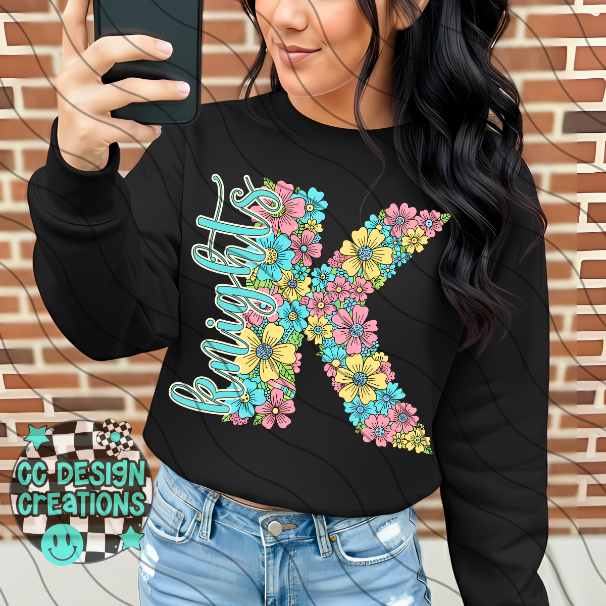 Knights Floral Mascot PNG Digital Download