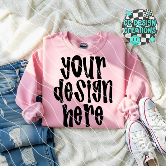 Light Pink Sweatshirt Mock