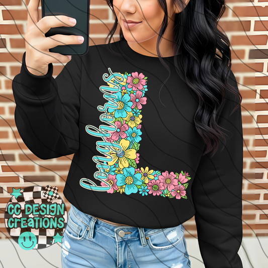 Longhorns Floral Mascot PNG Digital Download