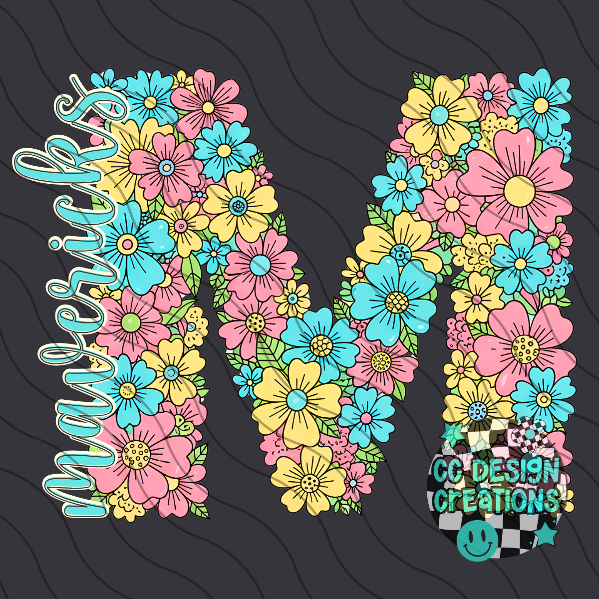 Mavericks Floral Mascot PNG Digital Download