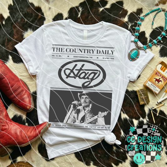 Country Newspaper Mer le Hagg ard PNG Digital Download