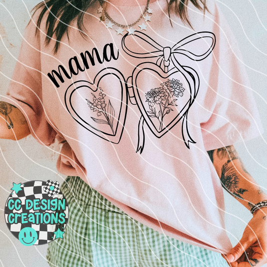 CUSTOM Mother's Day Birth Flower Locket PNG Digital Download