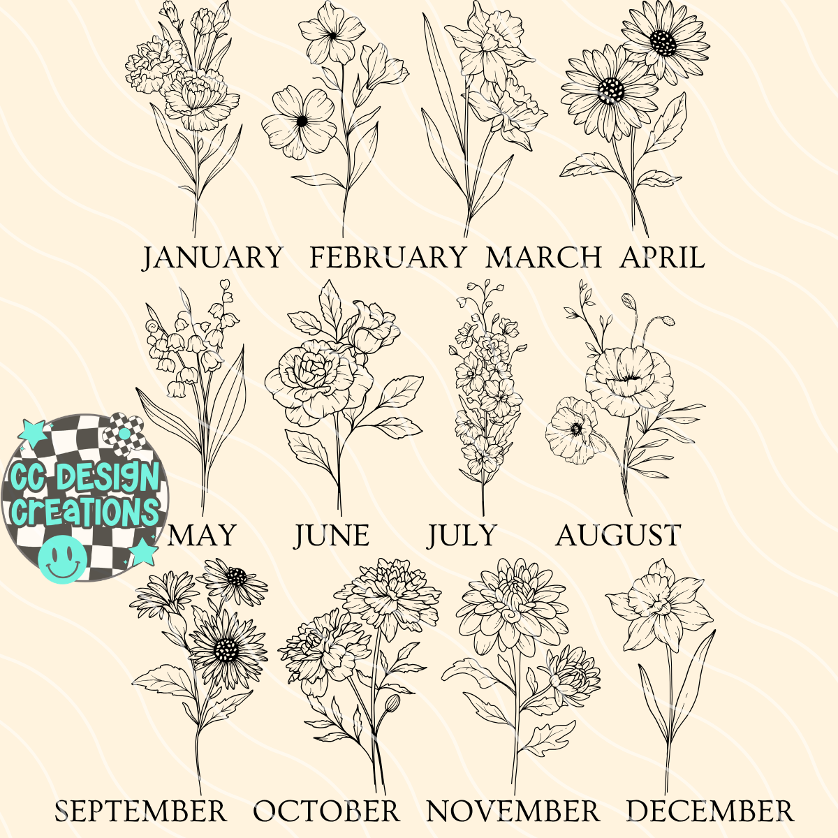 CUSTOM Mother's Day Birth Flower Locket PNG Digital Download
