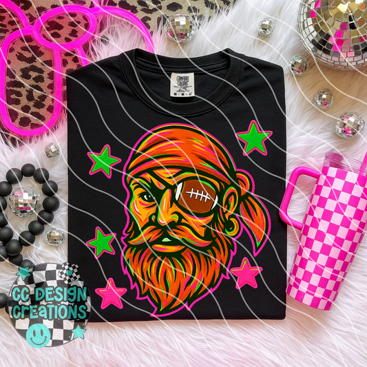 Pirate Neon Mascot PNG Digital Download