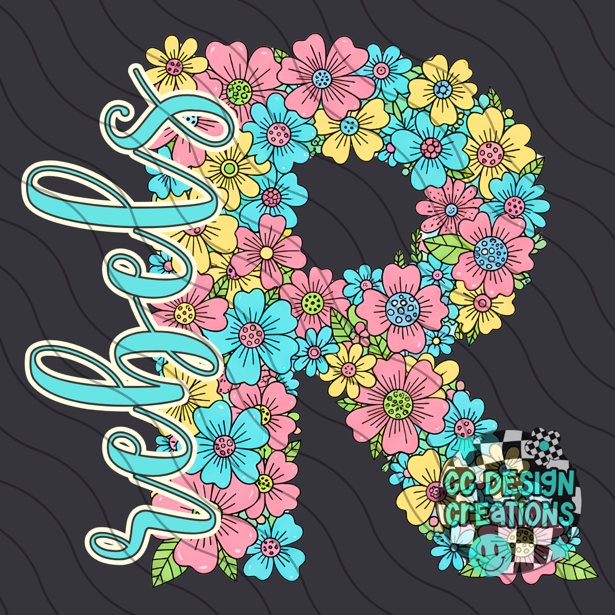 Rebels Floral Mascot PNG Digital Download