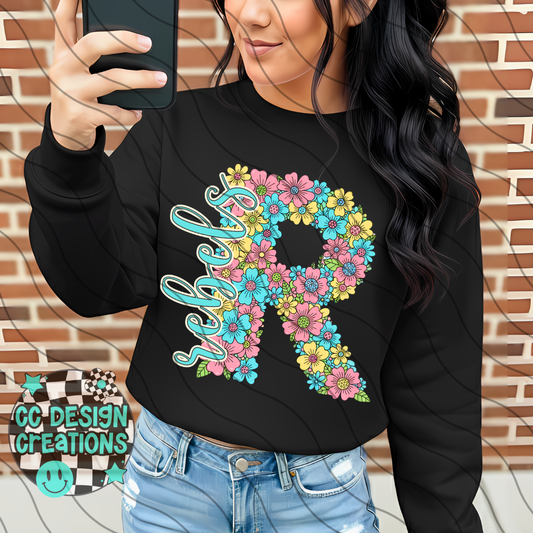 Rebels Floral Mascot PNG Digital Download