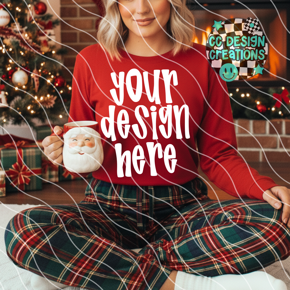 Red Sweatshirt Christmas Mock