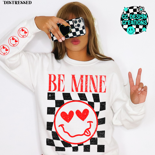 Be Mine Retro Smiley Red PNG Digital Download