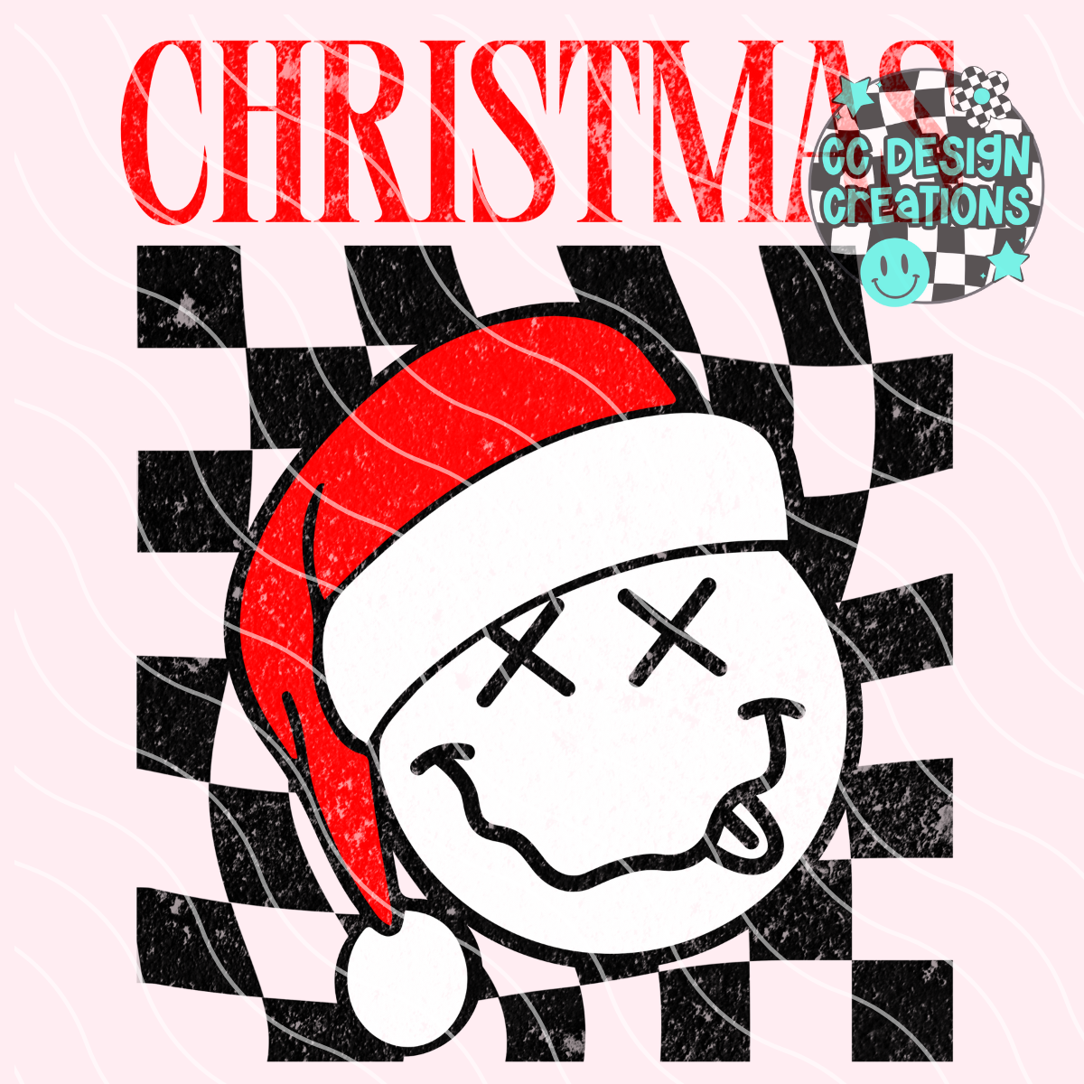 Retro Christmas Smiley PNG Digital Download