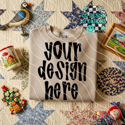 Cottagecore Sand Folded Sweatshirt Mock