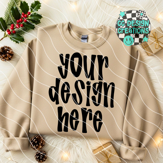 Sand Sweatshirt Flatlay Christmas Mock