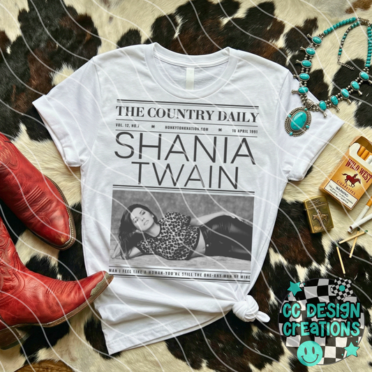 Country Newspaper Shani a Tw ain PNG Digital Download