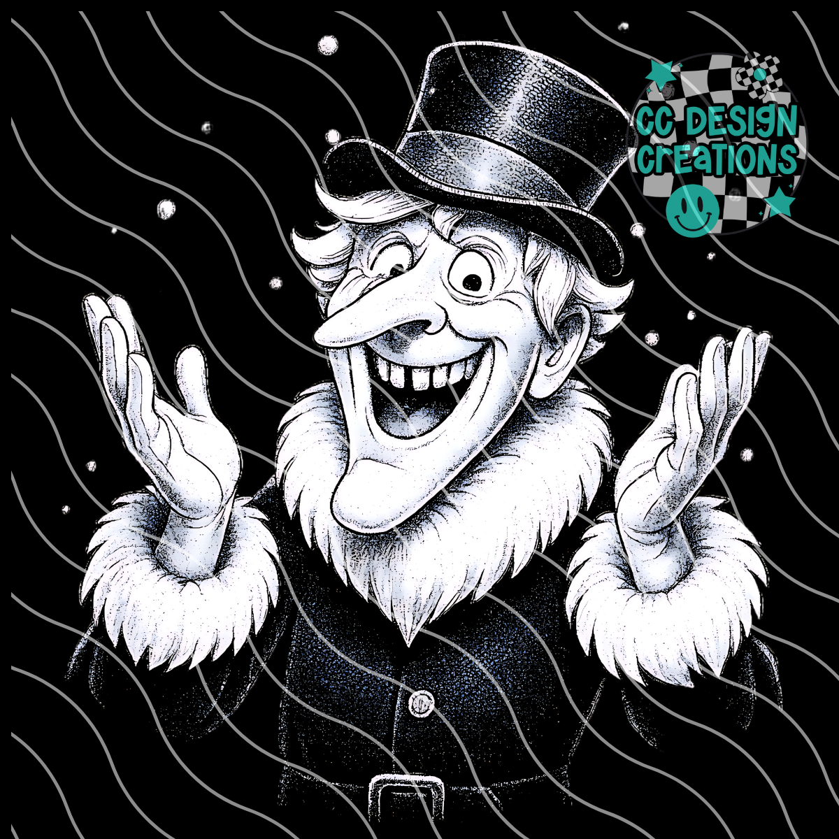 Snow Miser Sketch PNG Digital Download (Dark Clothing Only)