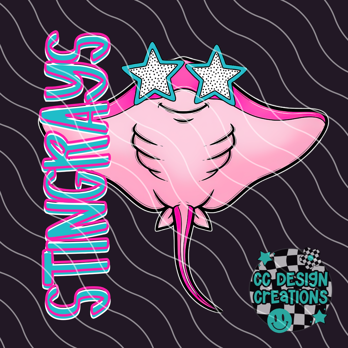 Stingrays Preppy Mascot PNG Digital Download
