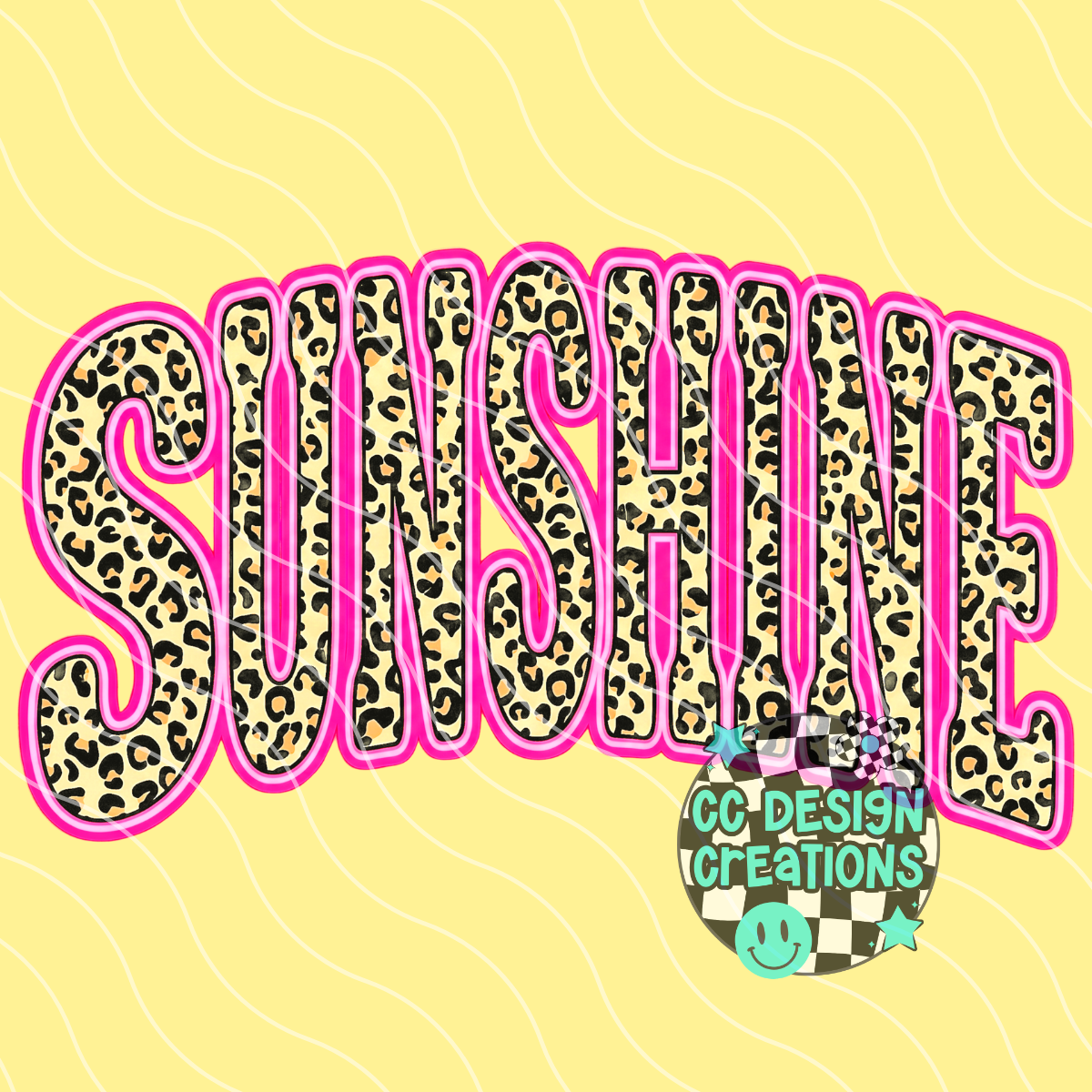 Sunshine Retro Leopard Summer PNG Digital Download