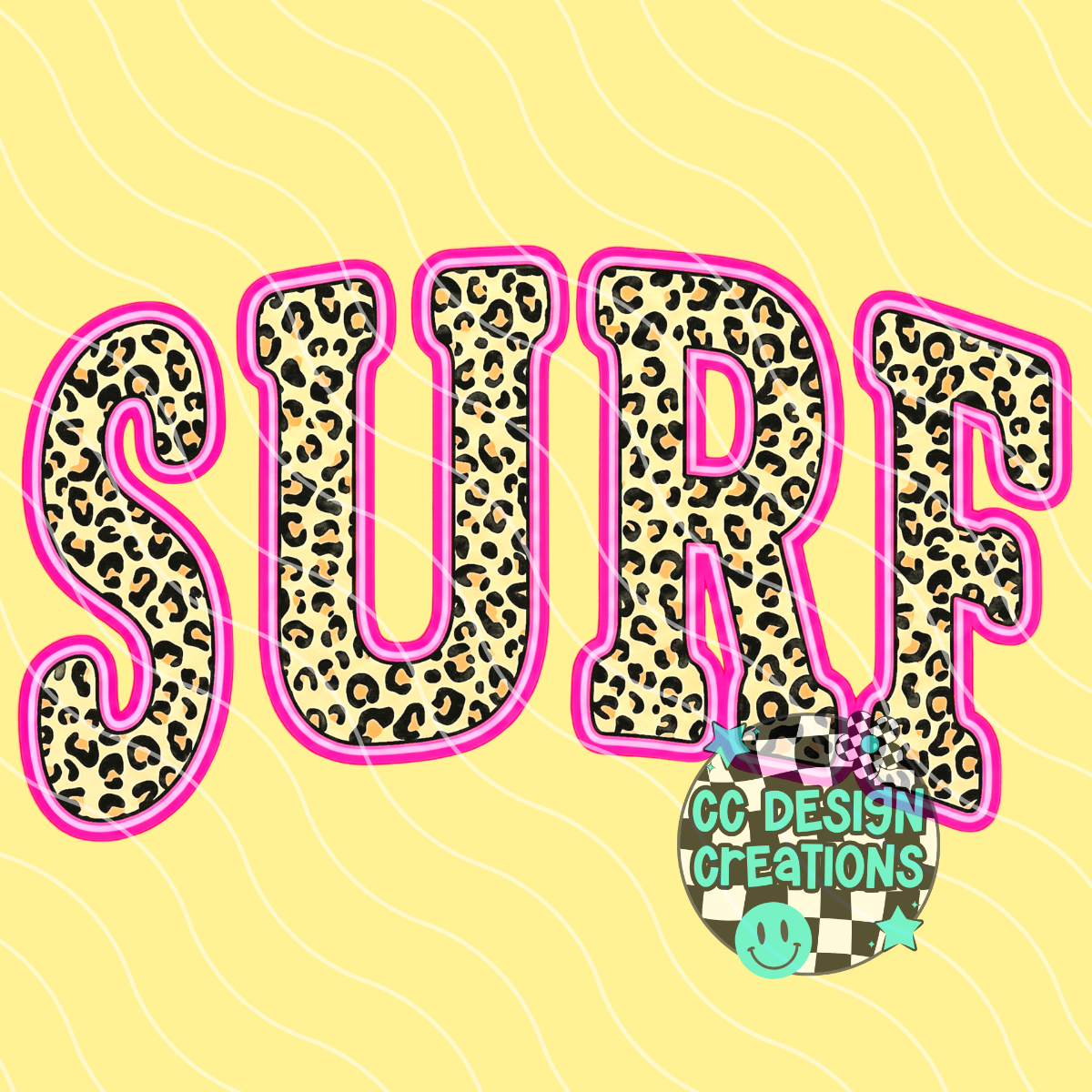 Surf Retro Leopard Summer PNG Digital Download