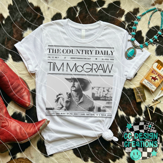 Country Newspaper Tim Mc Gr aw PNG Digital Download