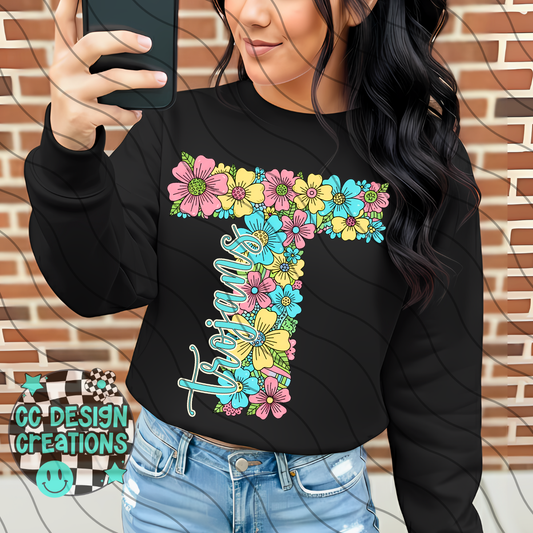 Trojans Floral Mascot PNG Digital Download