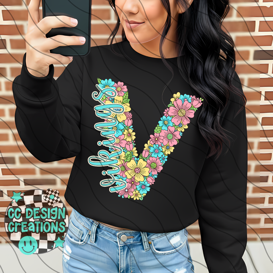 Vikings Floral Mascot PNG Digital Download