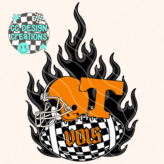 Vols Flaming Alt Football PNG Digital Download