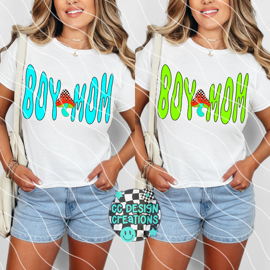 Bo y Mom Mushroom PNG Digital Download (Blue + Green)