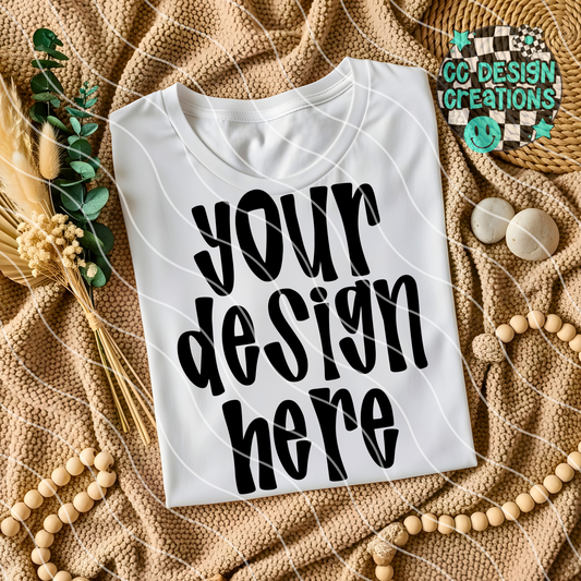 White Folded Boho Tee Mock