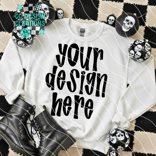 White Sweatshirt Alt Christmas Mock