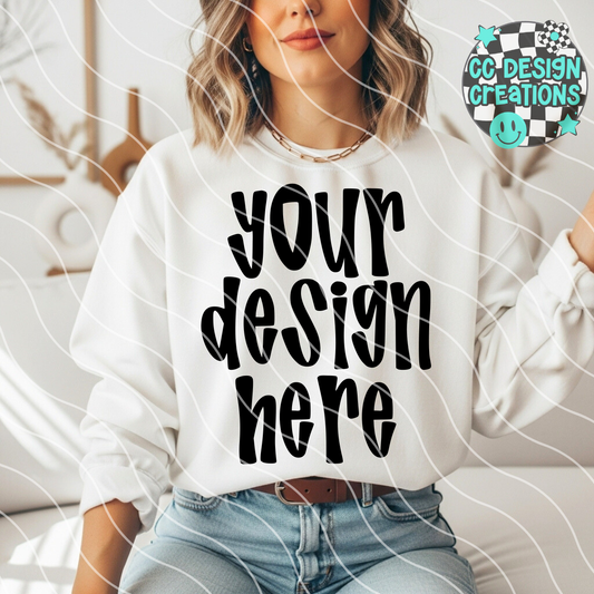 White Sweatshirt Boho Casual MOCK