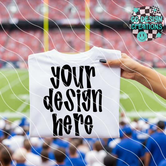 White Tee Football Fans MOCK (Includes Red, Blue & Orange Fans)