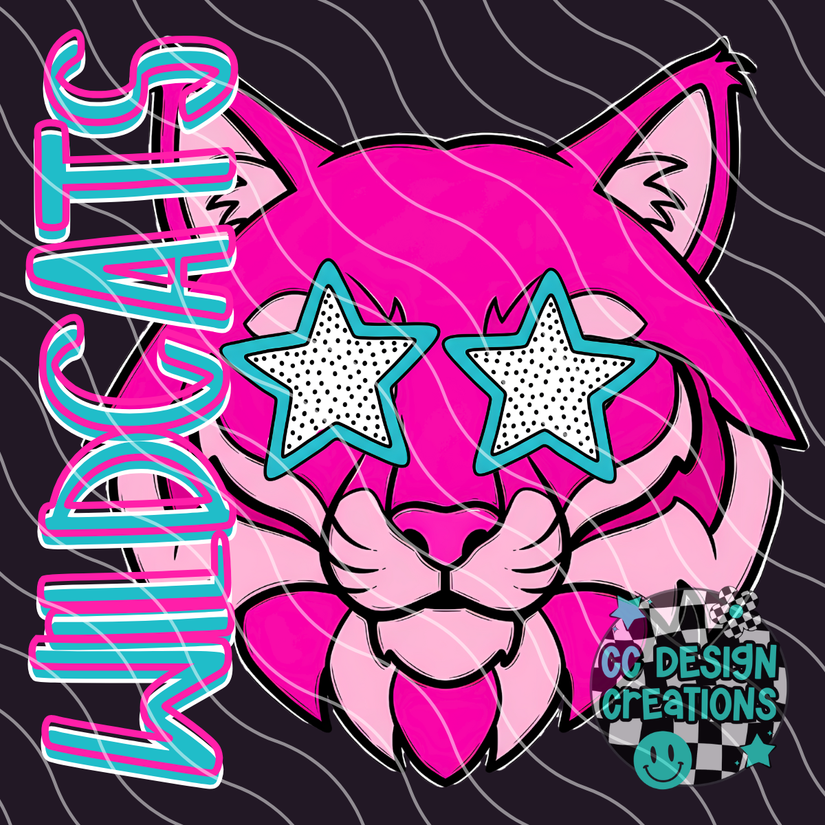 Wildcats Preppy Mascot PNG Digital Download