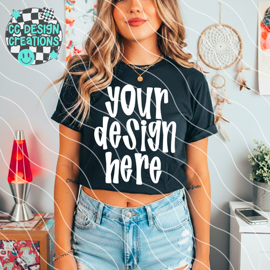 Y2K Black Tee Boho MOCK