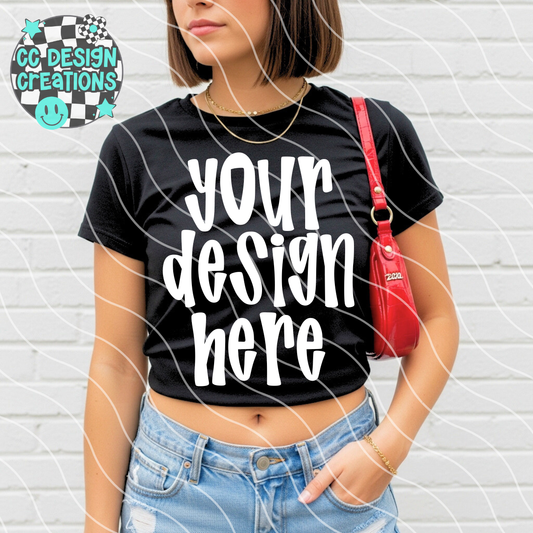 Y2K Black Tee Casual MOCK