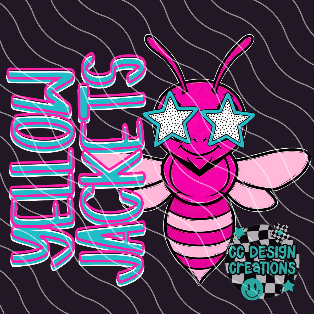 Yellow Jackets Preppy Mascot PNG Digital Download