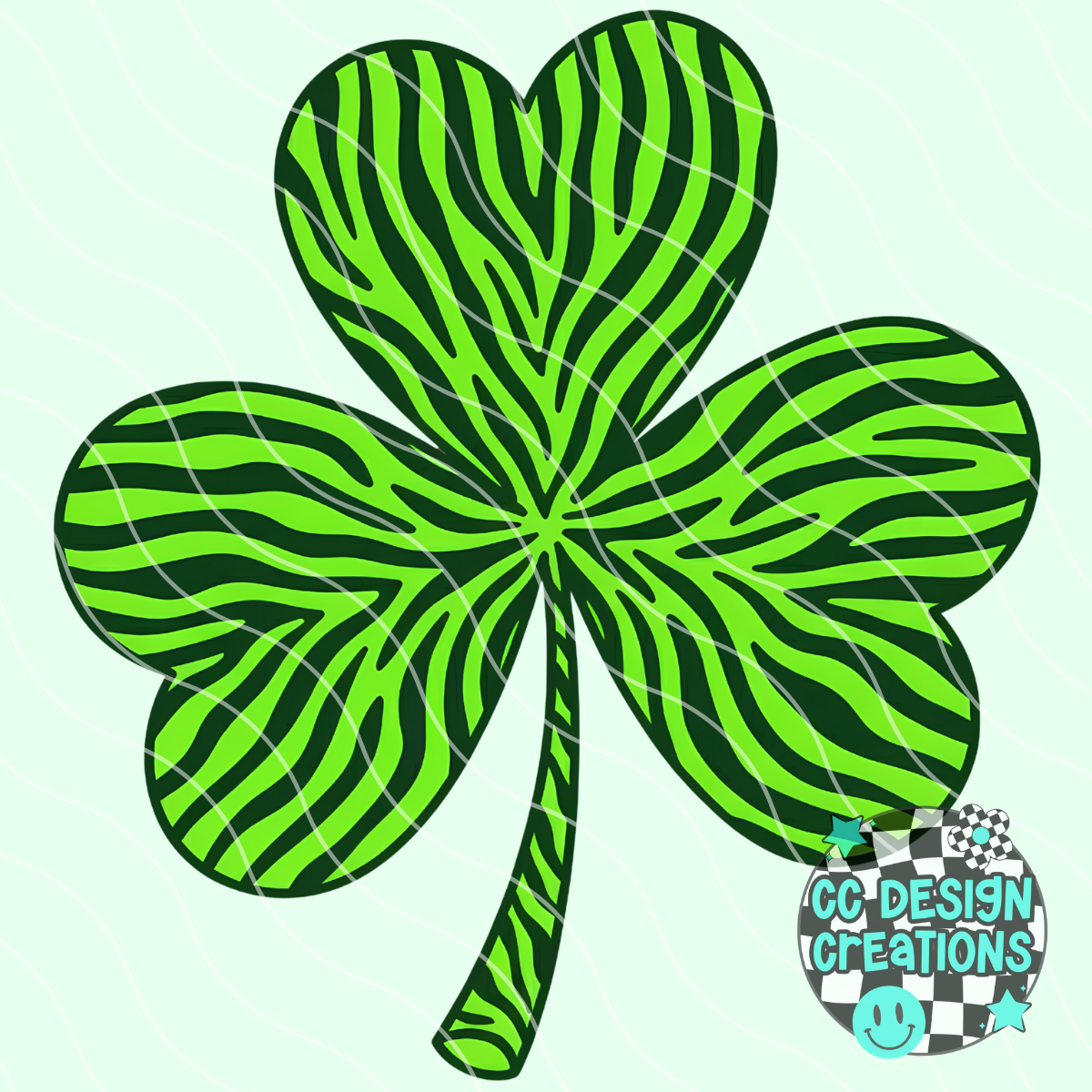 Zebra Shamrock PNG Digital Download